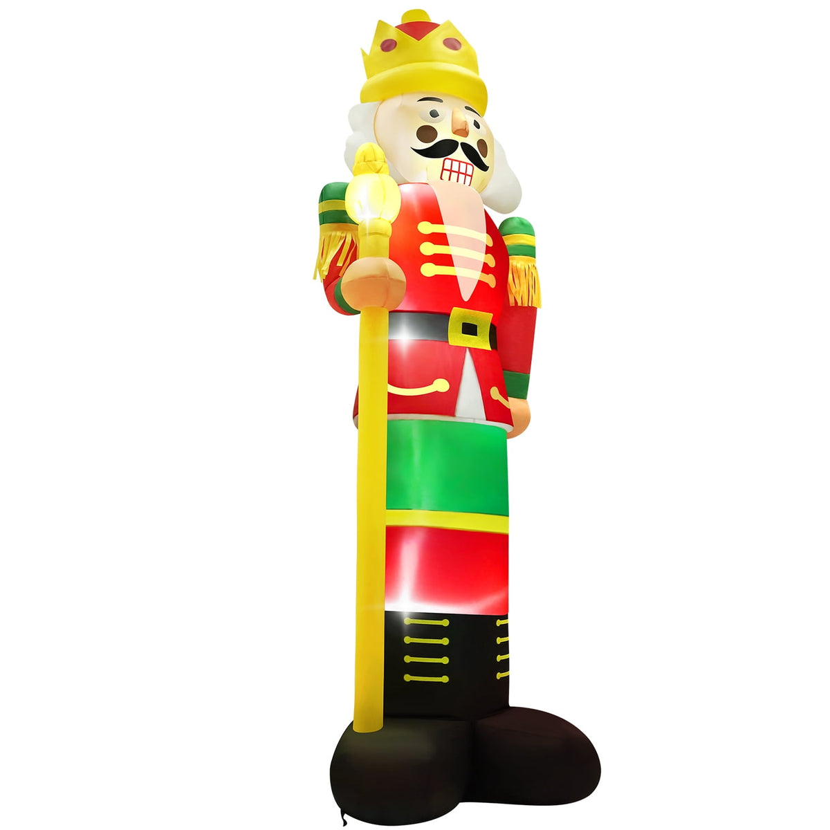 Yexmas 12FT Christmas Inflatable Nutcracker Soldier, Blow Up Yard Xmas Decor with LED Light&Candy Cane for Holiday Party Lawn Garden Outdoor Decor