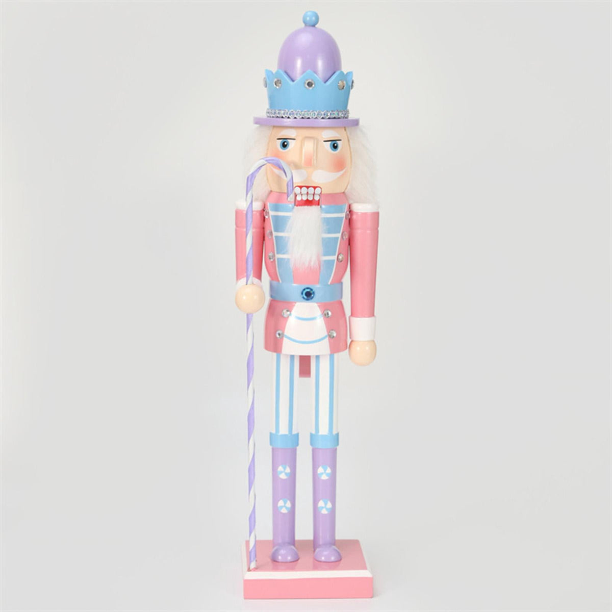 4 Pieces Christmas Nutcracker Ornaments Wooden Nutcracker Doll Decorative Statues Puppet for Shelves Home Decor Festival Xmas Gifts Holiday M