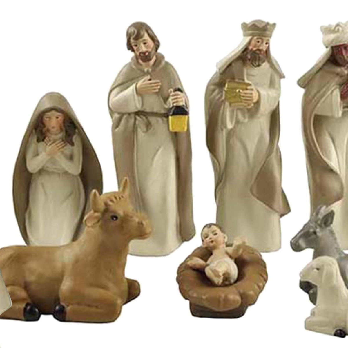 yotijay 10Pcs Home Decoration Nativity Scene Set Holy Family Statue Christmas Jesus Mary