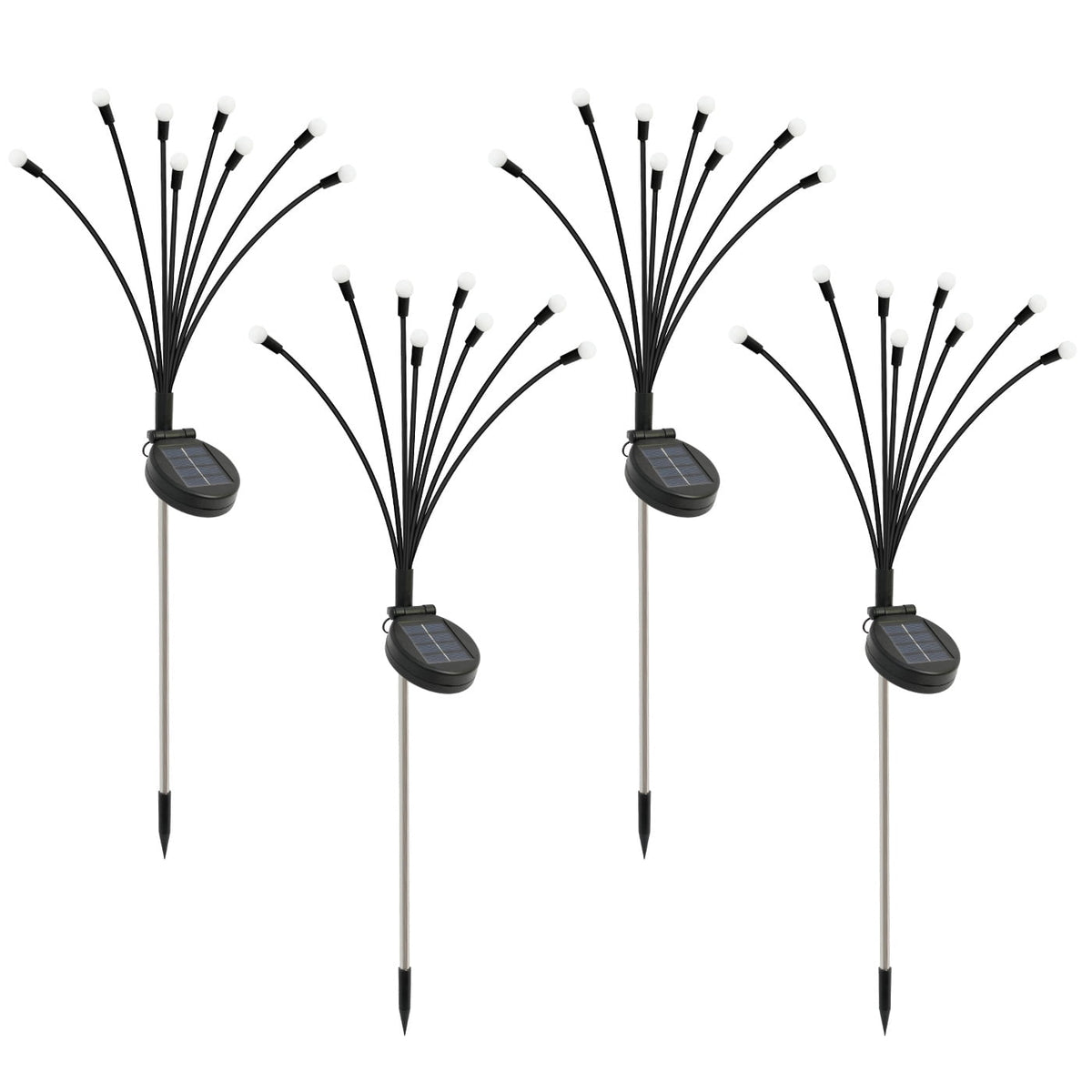 TopZoo Solar Garden Stake Lights, Solar Firefly Lights Outdoor Decorative Waterproof for Outside Backyard Decor, Yard Decor, Garden Decor, Christmas, Warm White Round LED Bulb, 4 Packs