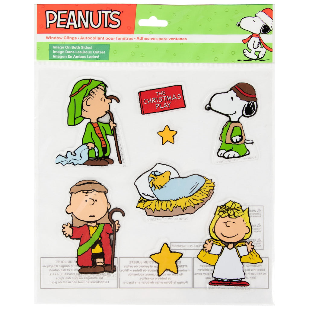 Northlight 8-Piece Peanuts Christmas Nativity Double Sided Window Cling Decorations