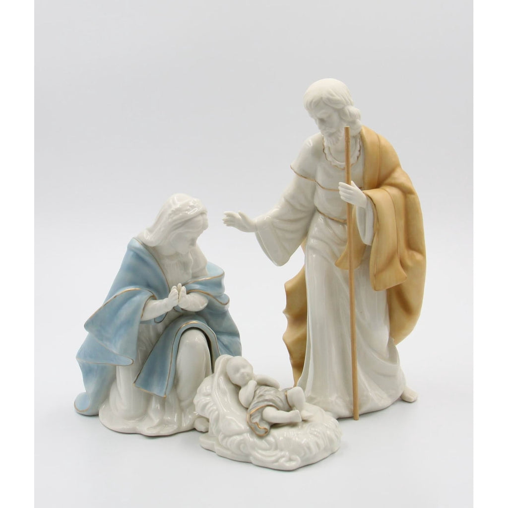 Porcelain Nativity Set of 3 Joseph Mary Baby Jesus Home Gift