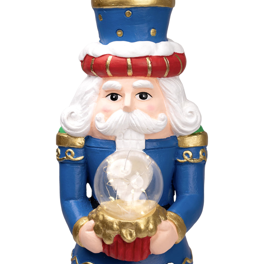 LED Lighted Nutcracker Soldier with Christmas Tree - 29" - Blue and Red