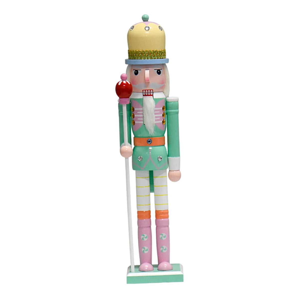 QSTDGVPW Wooden Nutcracker Ornament Christmas Decoration Craft Collectible Nutcracker Style D