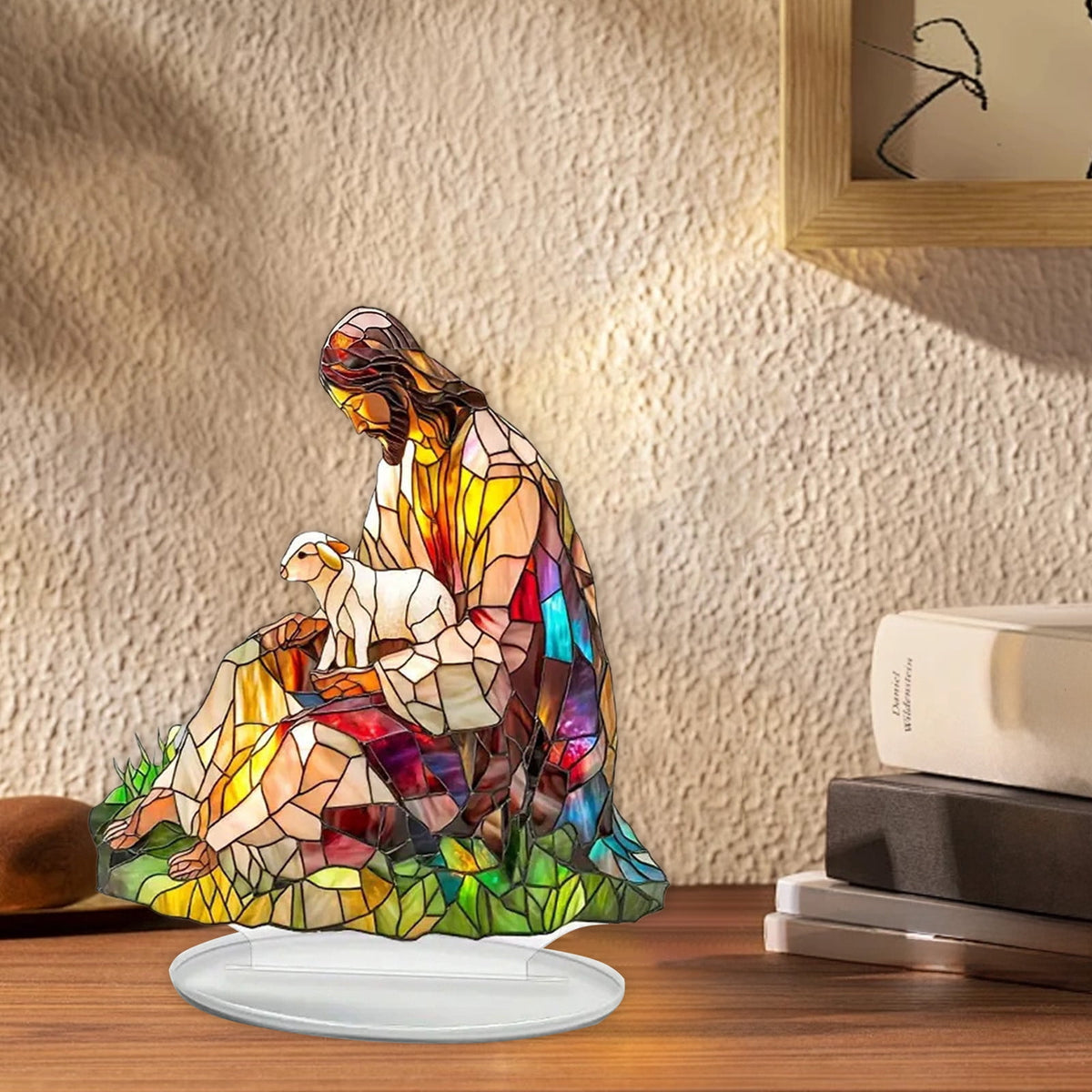Xuniizn Christmas Ornaments 7x5x3" Acrylic Nativity Scene Standing Decorative, Nativity Sets & Figures Indoor Holiday Party Wedding Christmas Table Decorations, Christmas Decorations for Home