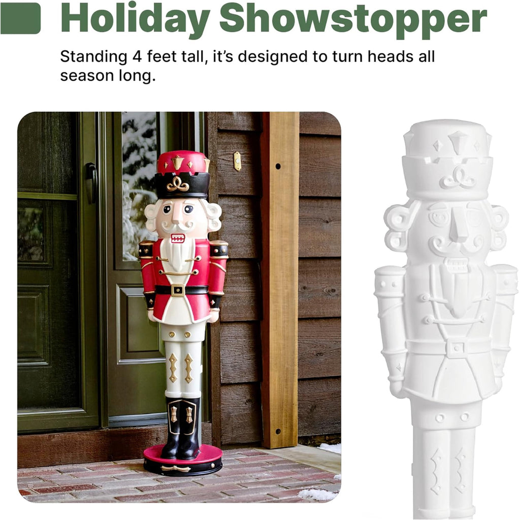 Step2 4 Foot Paintable Nutcracker Prince Jr Indoor Outdoor Holiday Christmas Decor, 2 Pack