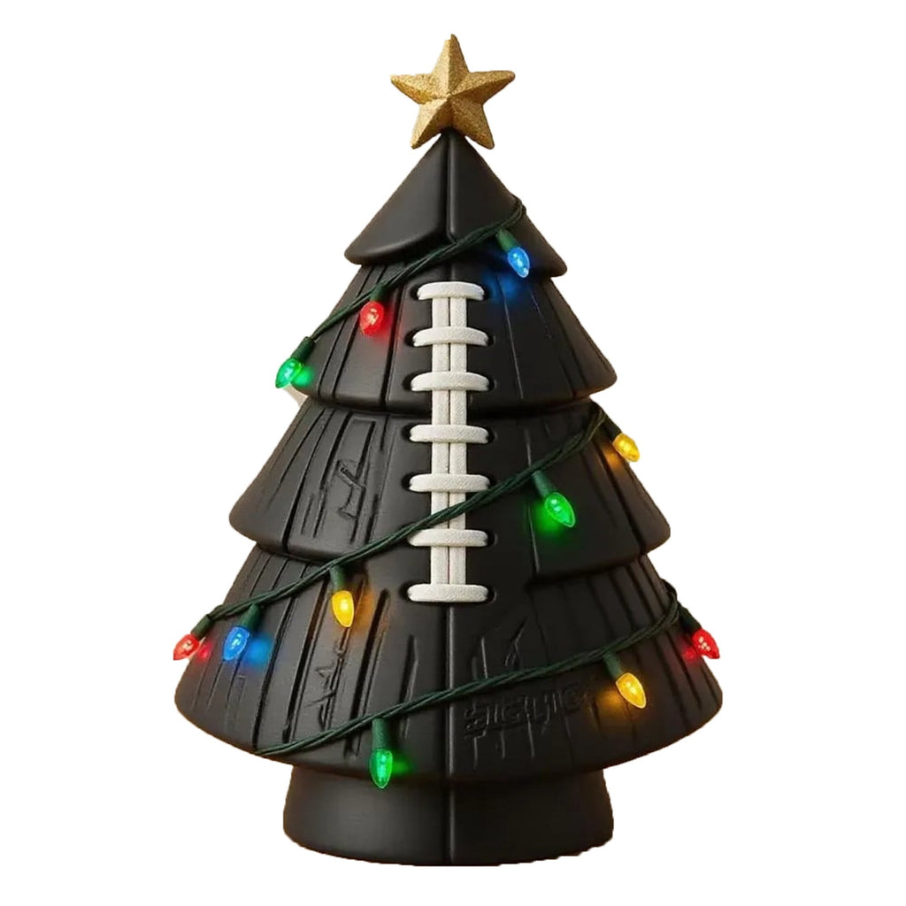 Football Theme Mini Christmas Trees with Lights, Tabletop Small Christmas Tree Ornaments Lighted, Xmas Tree with LED Lights for Desk Table Top Party Festival Sports Theme Decorations