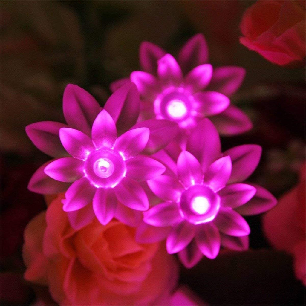 HESHENG Solar Lotus Flowers String Lights, Waterproof 40ft 100LEDs Lights Fairy Lights Outdoor 8 Modes Festival Lighting for Patio Yard Tree Wedding Party Christmas Decoration, Multicolor