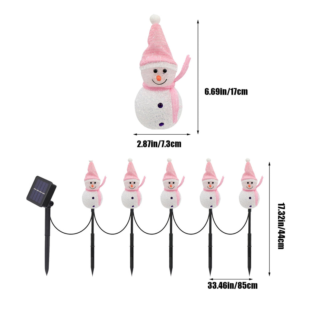 5pcs 17.3in Outdoor Christmas Lights, CXALSSY C9 LED Solar Christmas Lights near Me, Solar Outdoor Christmas Lights for House, IP65 Waterproof XMAS Snowman Decorations