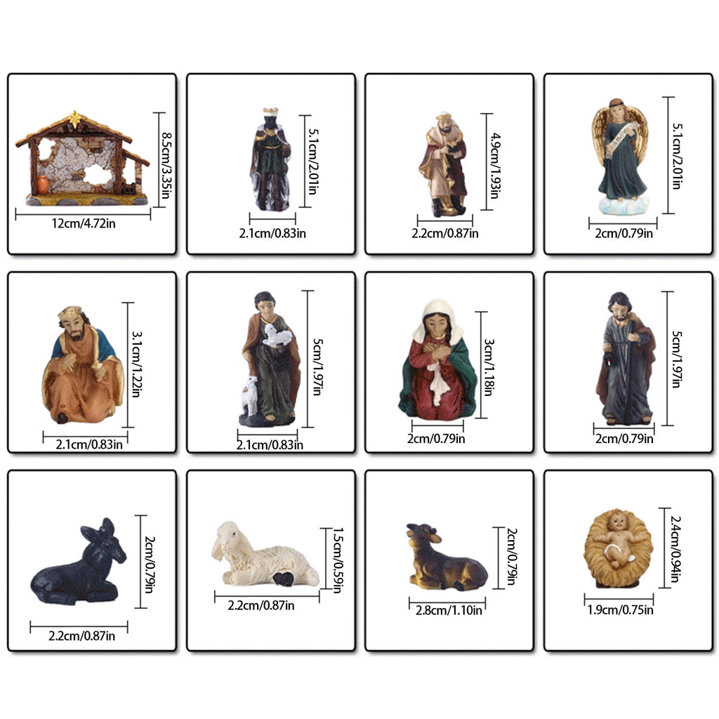 Christmas Nativity Figurines Resins Manger Holy Family Nativity Scene Statue for Xmases Indoor Home Table Decorations