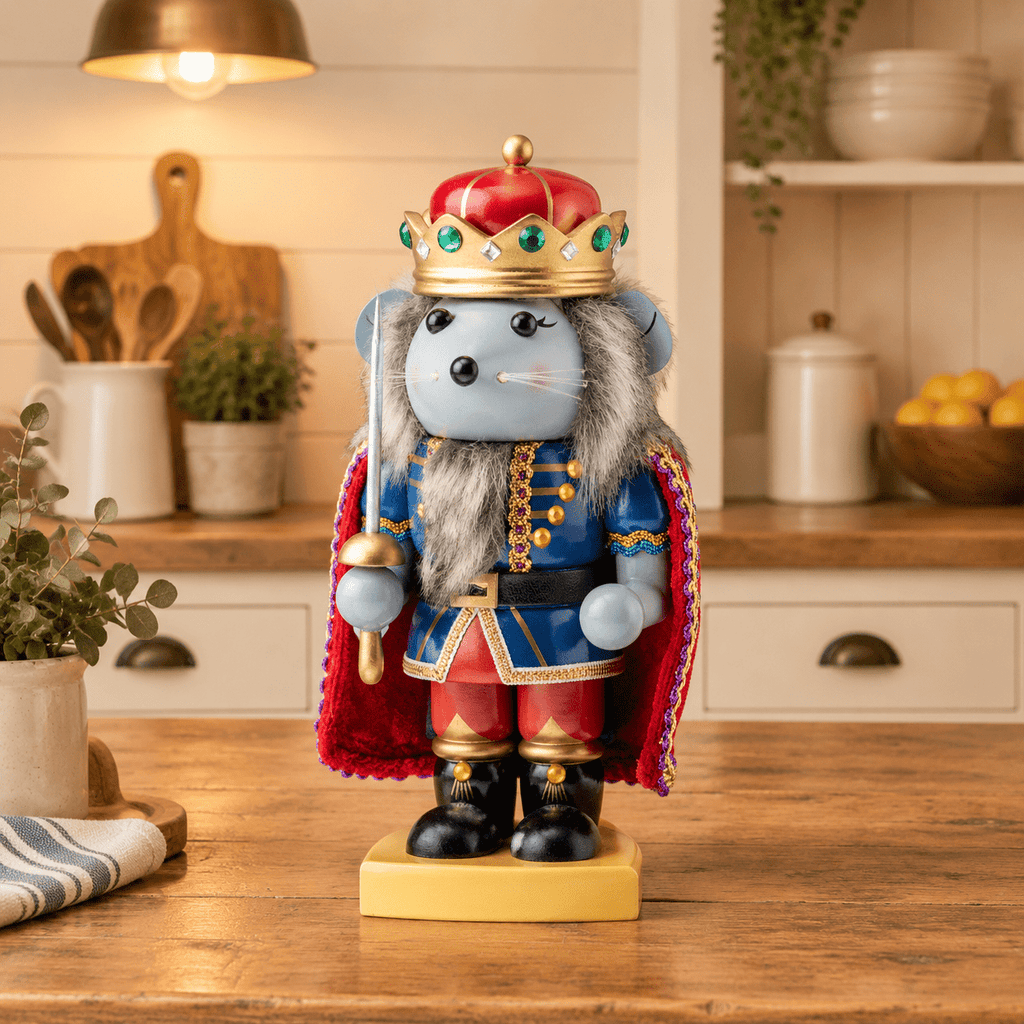 7 Inch Mouse King Traditional Wooden Nutcracker Festive Christmas Decor