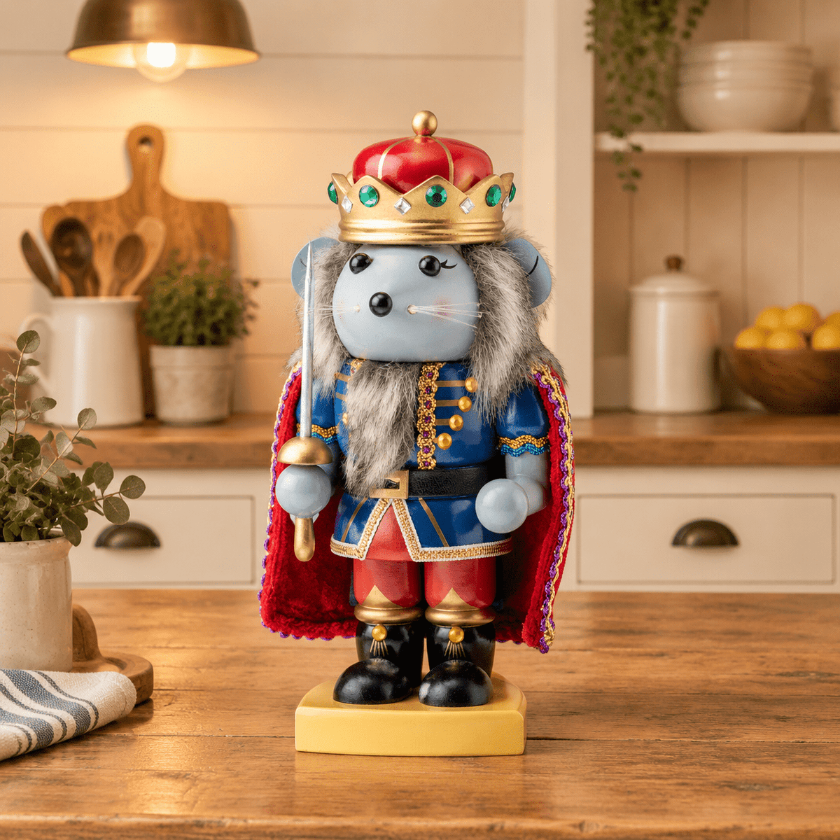 7 Inch Mouse King Traditional Wooden Nutcracker Festive Christmas Decor