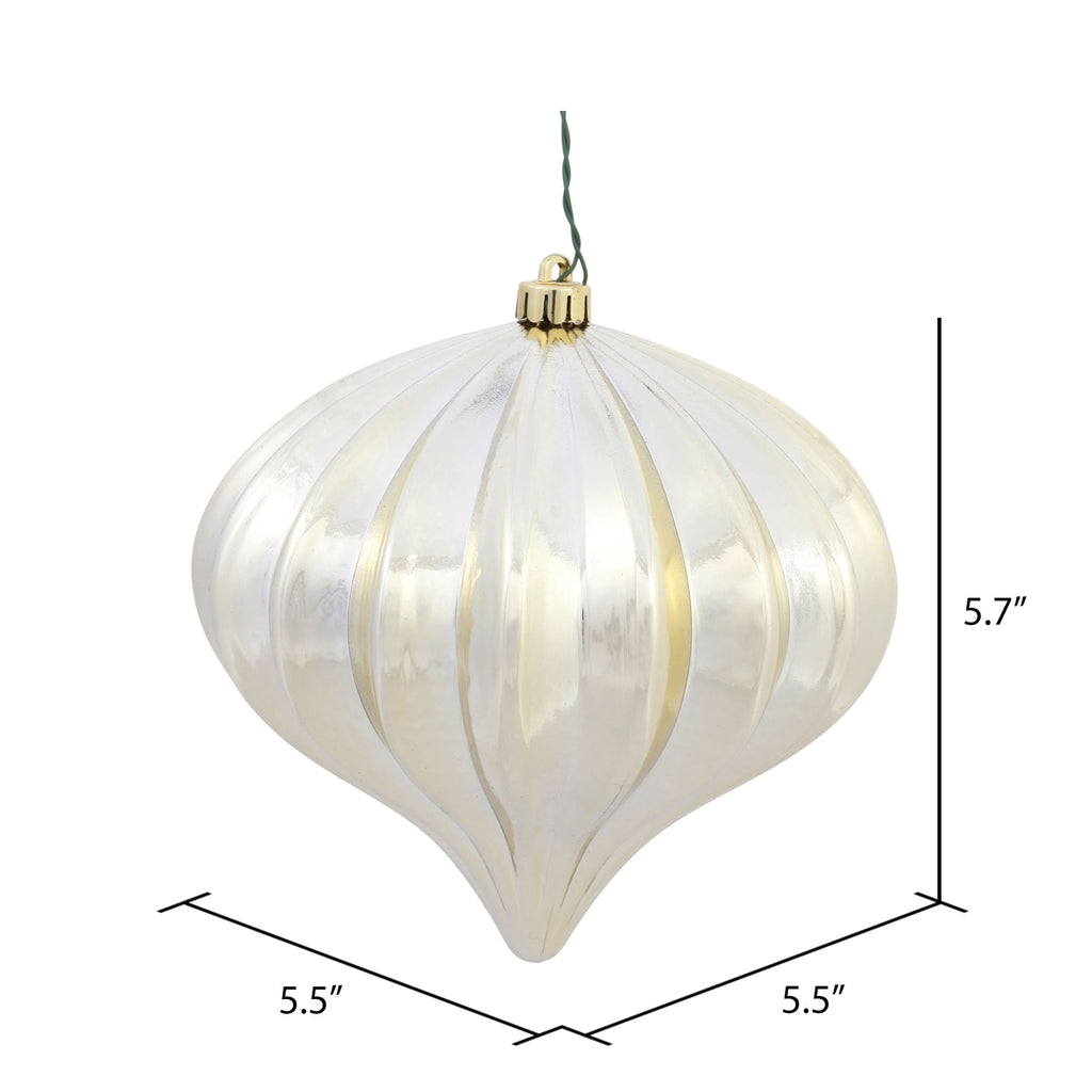 Vickerman 5.7" Burnished Orange Matte Onion Christmas Ornament, UV treated, Set of 3