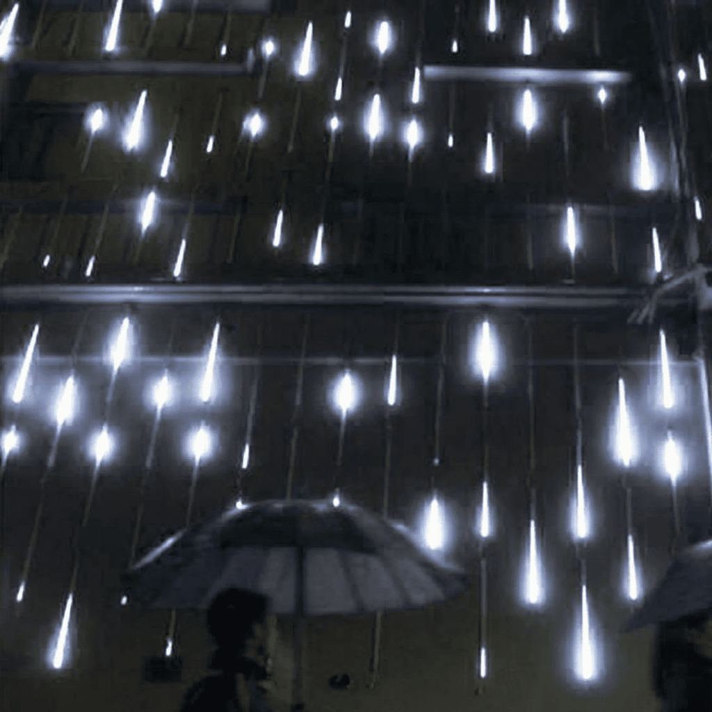 Upgraded Meteor Shower Rain Lights - 19.68 Inch, 10 Tubes, 540 LED Falling Rain Drop Christmas Light, Waterproof Cascading Lights for Holiday Party Wedding Christmas Tree Decoration (White)