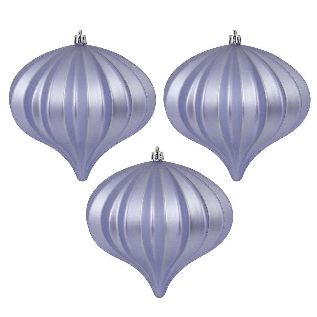 Vickerman 5.7" Teal Shiny Onion Christmas Ornament, UV treated, Set of 3