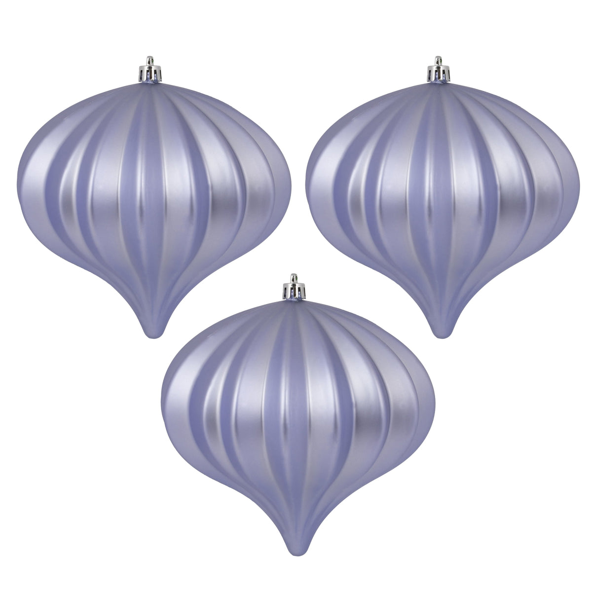 Vickerman 5.7" Teal Shiny Onion Christmas Ornament, UV treated, Set of 3