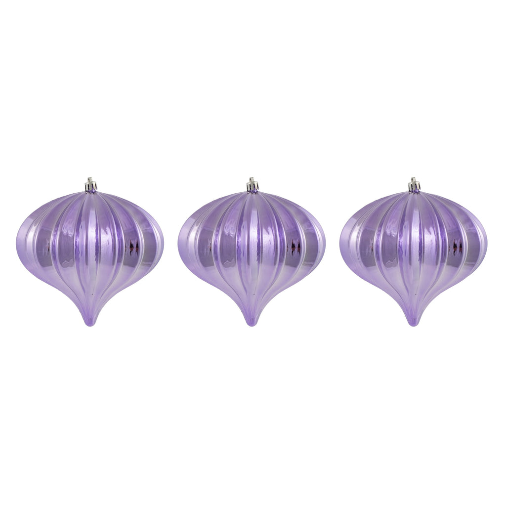 Vickerman 5.7" Burnished Orange Matte Onion Christmas Ornament, UV treated, Set of 3