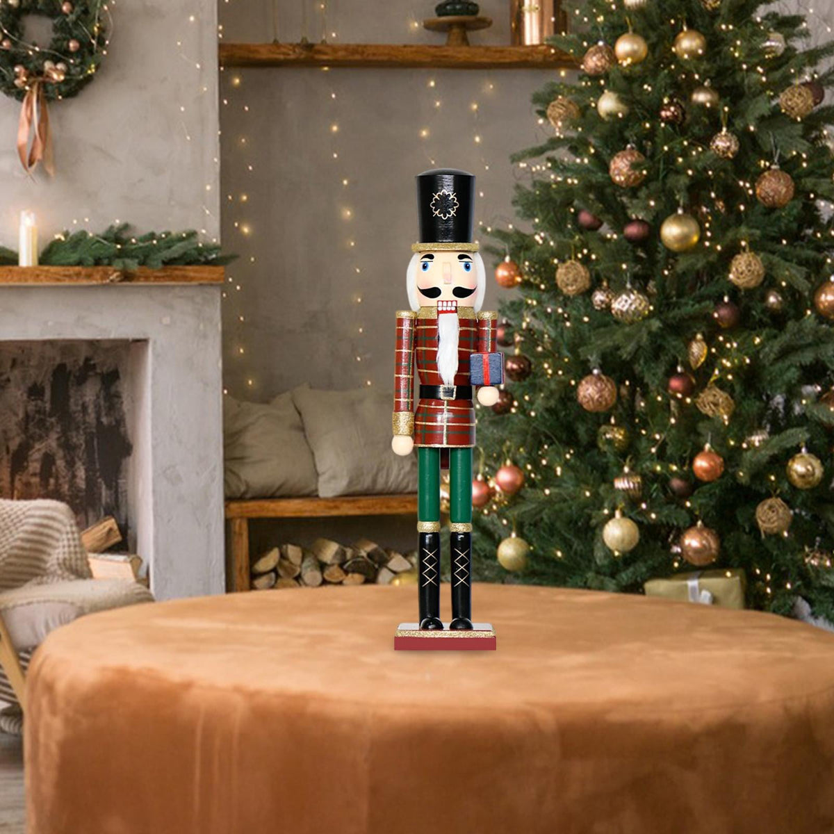 Nutcracker Ornaments Christmas Figure Puppet Toy Hand Painted Wood Material for Festive Home Decoration