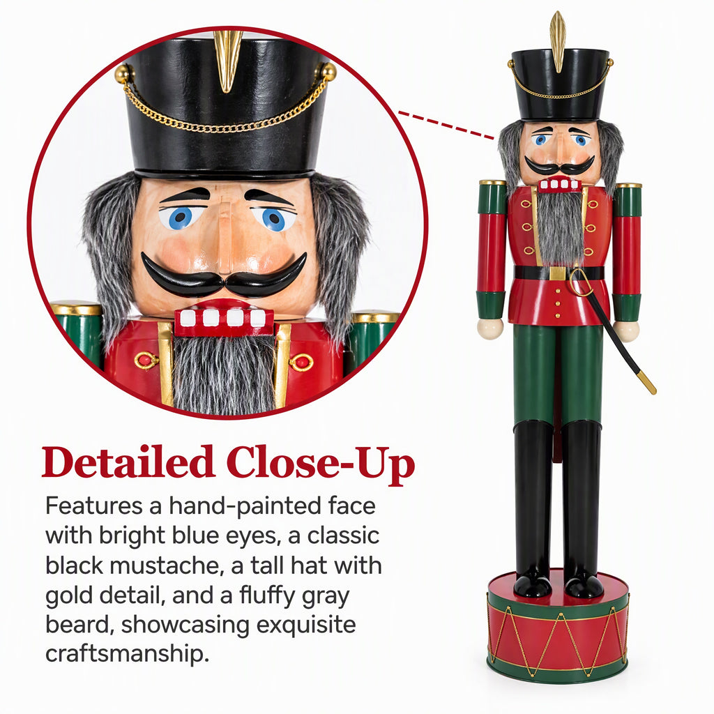 IRONHALL Holiday Classic Iron Nutcracker Decor, Christmas Metal Nutcracker Figurine, Indoor Tabletop Xmas Ornament for Festive Home Decor