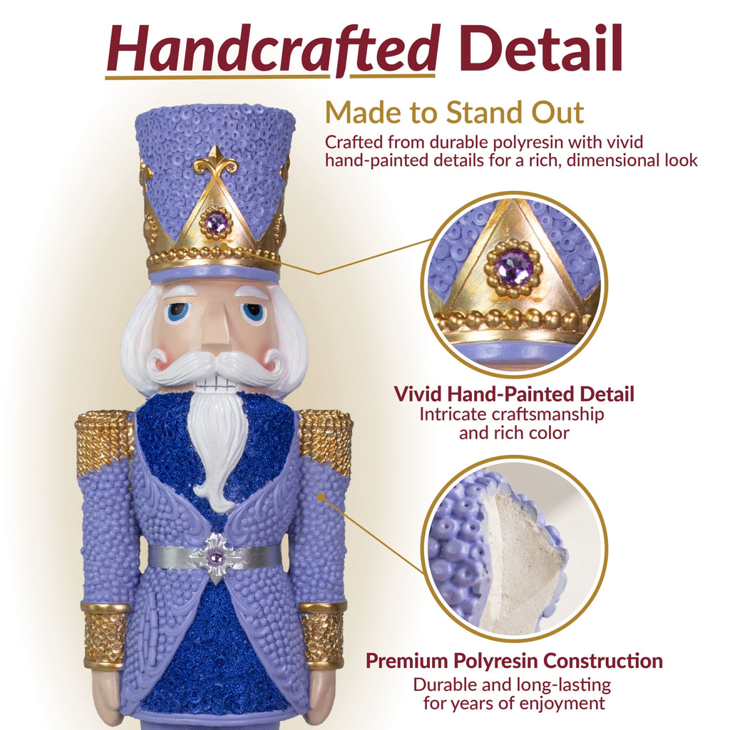 Sunnydaze Pink Polyresin Kenneth the Princely Nutcracker Christmas Statue, 37"