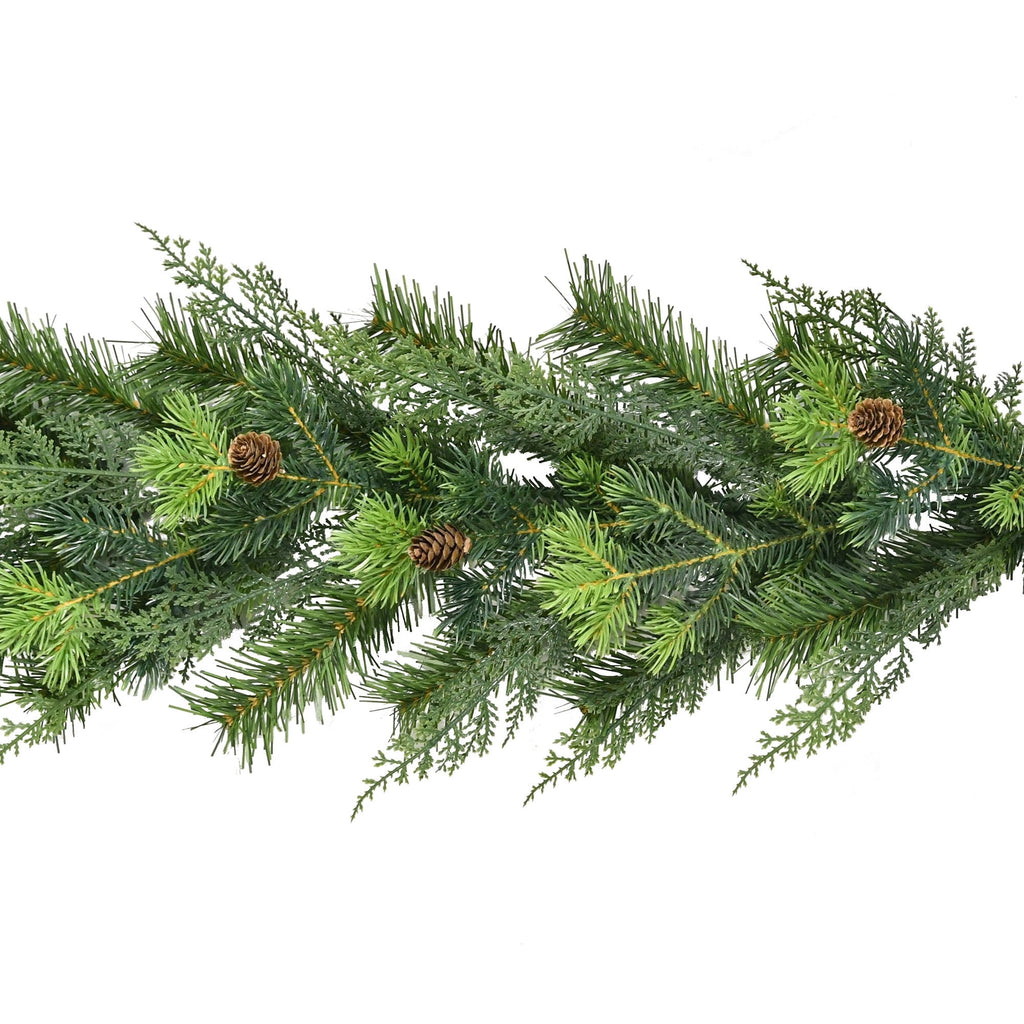 Sonoma Cypress Evergreen Unlit Artificial Christmas Garland, Green, 9', by Holiday Time