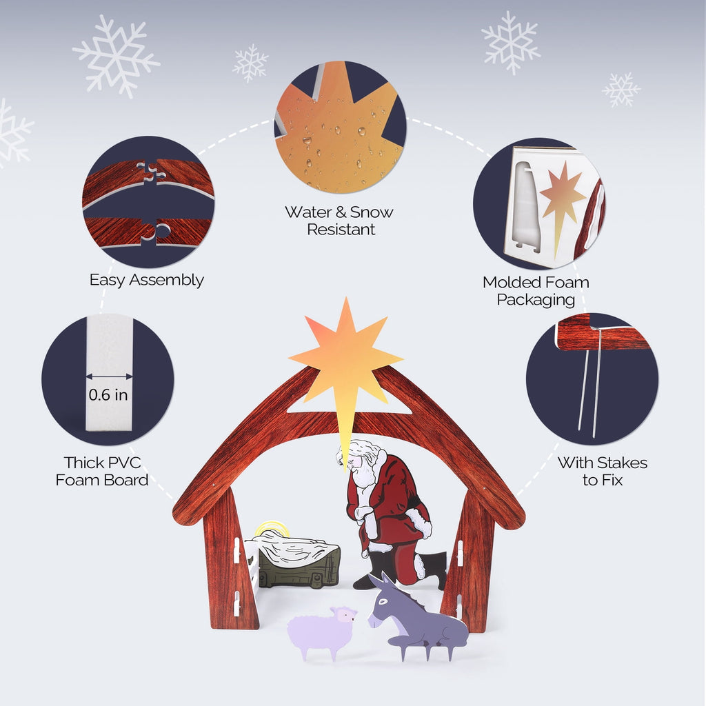 Ktaxon Christmas Outdoor Nativity Scene Large Holy Family Christmas Decorations for Front Yard and Church
