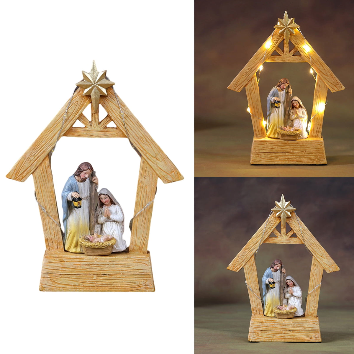Seasonal Nativitys Table Decoration Festive Manger Scene for Home or Office Christmas Display