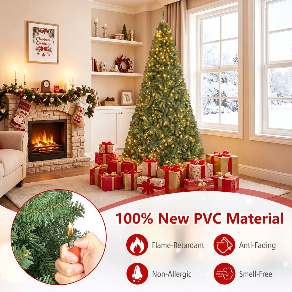 Costway 4 FT Pre-Lit Artificial Christmas Tree with 296 Dense Branch Tips, 100 LED Lights