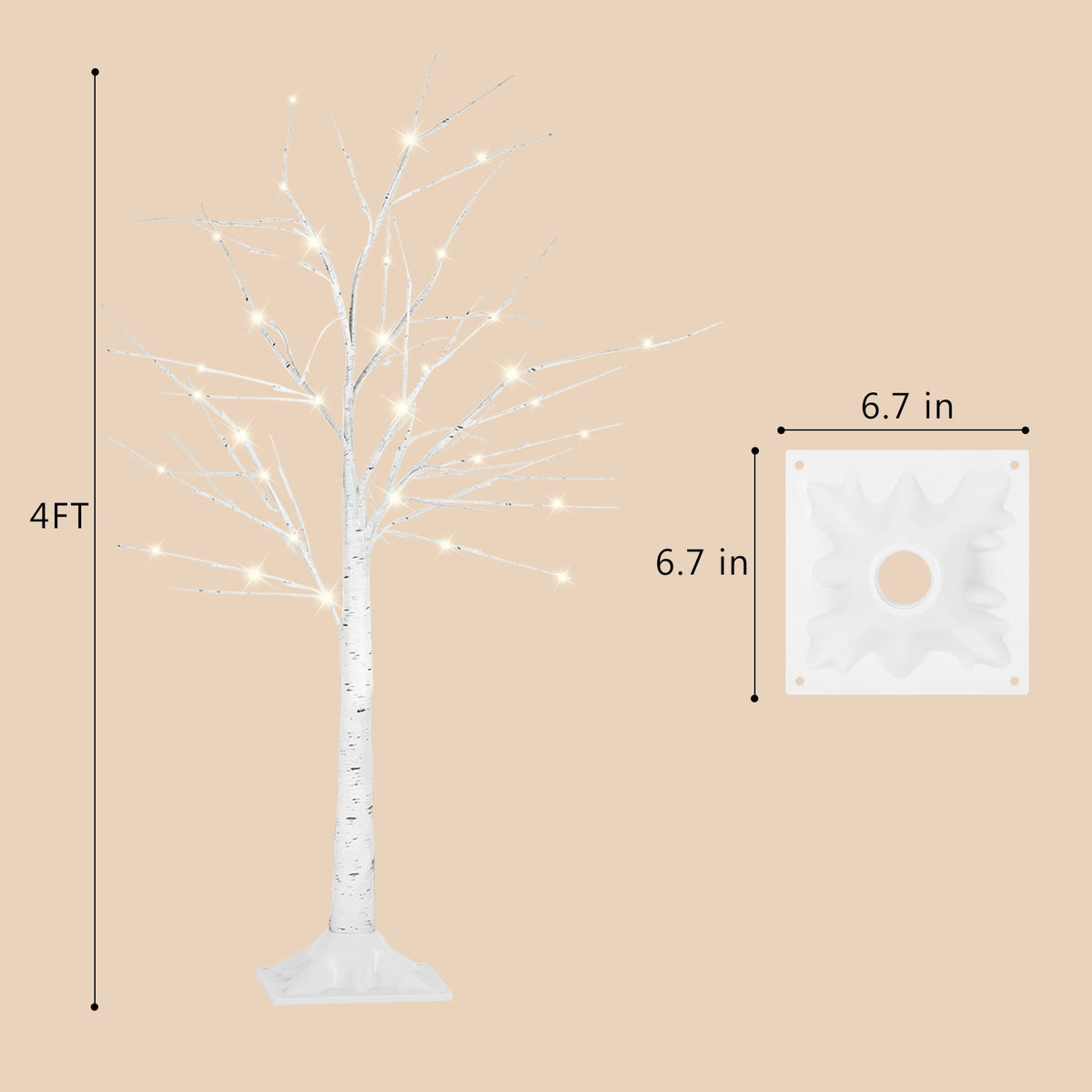 6FT LED Birch Tree Fairy Light Indoor Outdoor Christmas Holiday Decoration