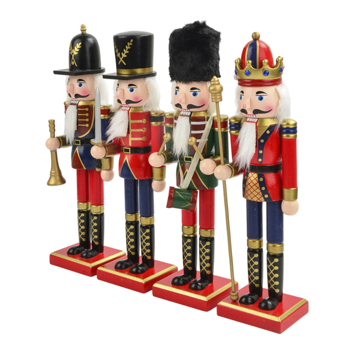 4x Nutcracker Ornaments Christmas Doll Painted Party Favors Holiday Present Classic Style Desktop Decor Nutcracker Figurines