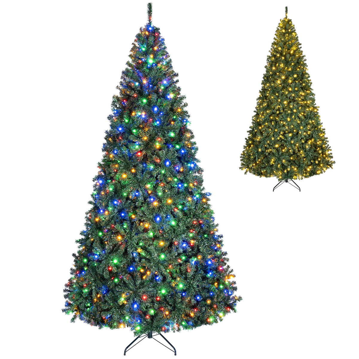 Costway 8Ft Pre-Lit Artificial Christmas Tree Hinged 750 LED Lights