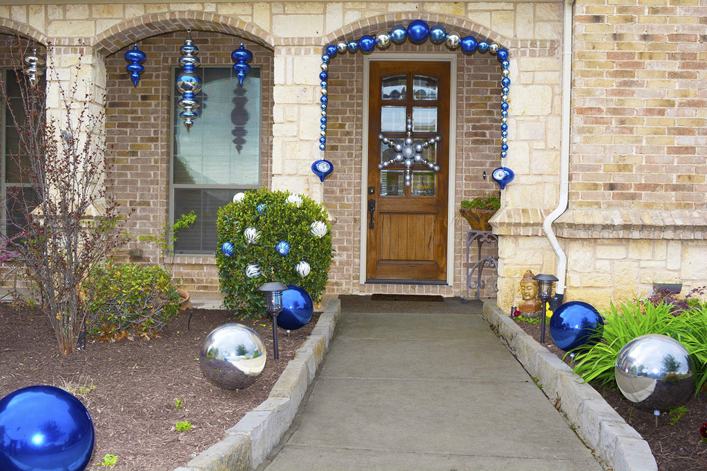 Christmas By Krebs Ornament, Large Commercial Grade Indoor and Outdoor Shatterproof Plastic, UV and Water Resistant Ball Ornament Decorations (Shiny Azure Blue, 12 inch (300mm))