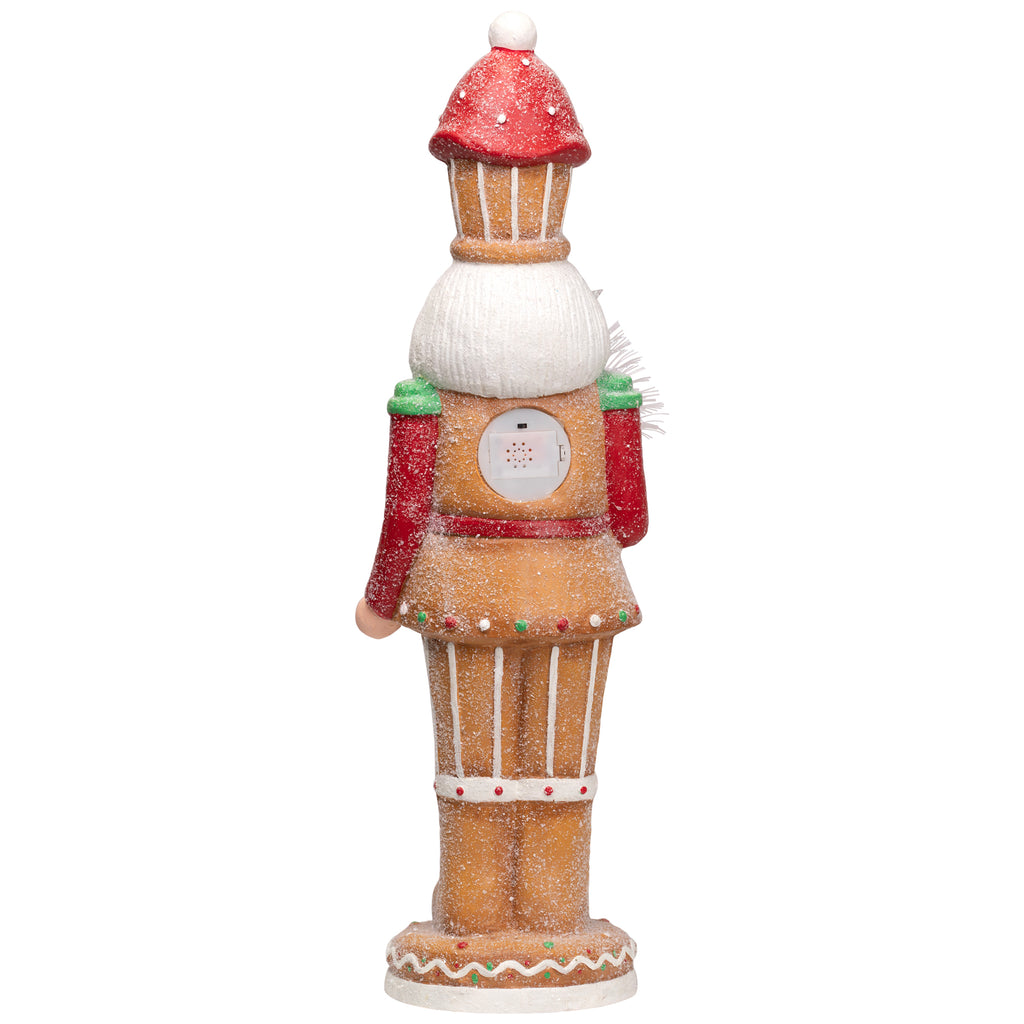 Northlight LED Lighted Gingerbread Christmas Nutcracker - 29" - Brown and Red