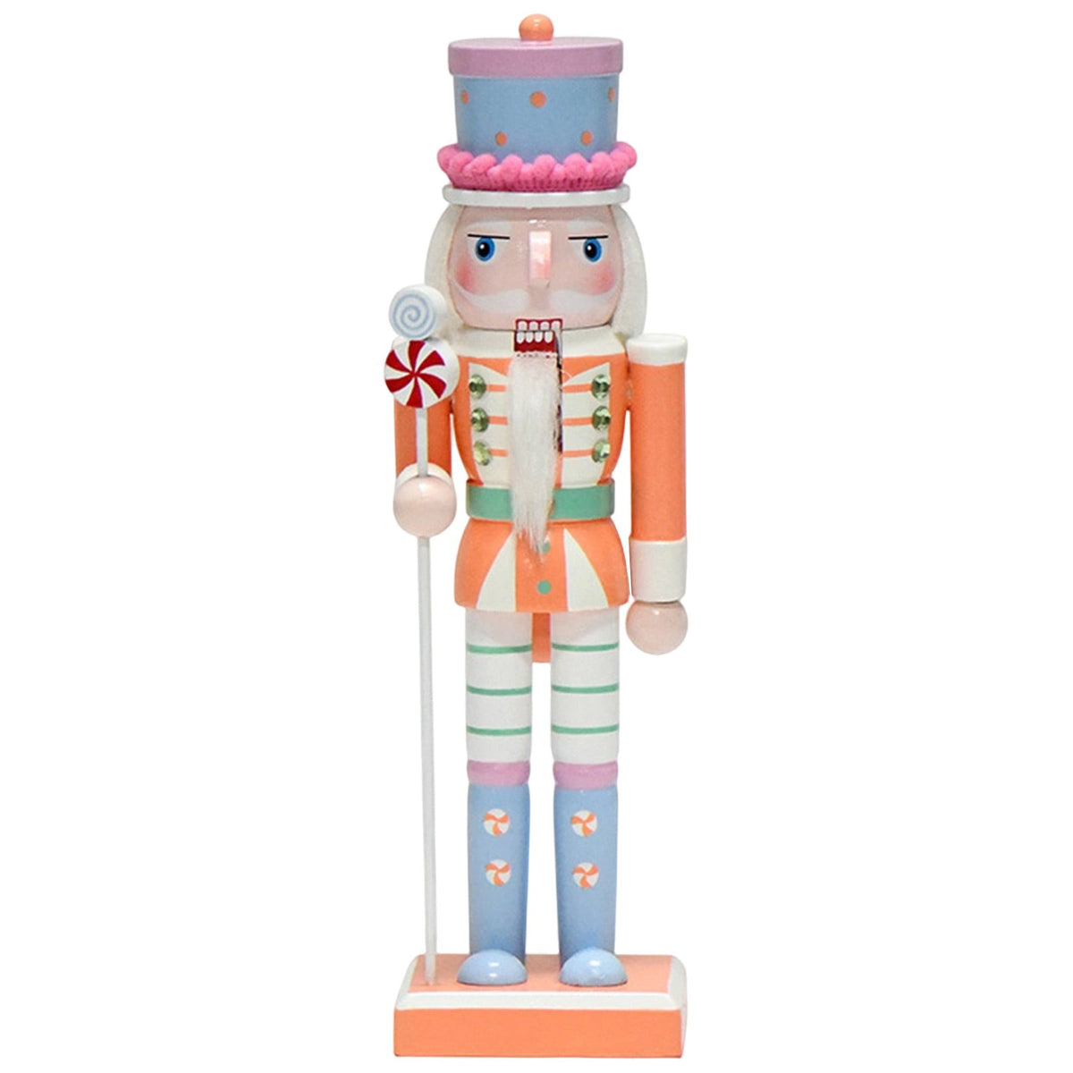 Wooden Nutcracker Soldier Figurine 4-Piece Set, Christmas Tabletop Decor for Mantel Shelf Window Holiday Home Decoration 14.96"