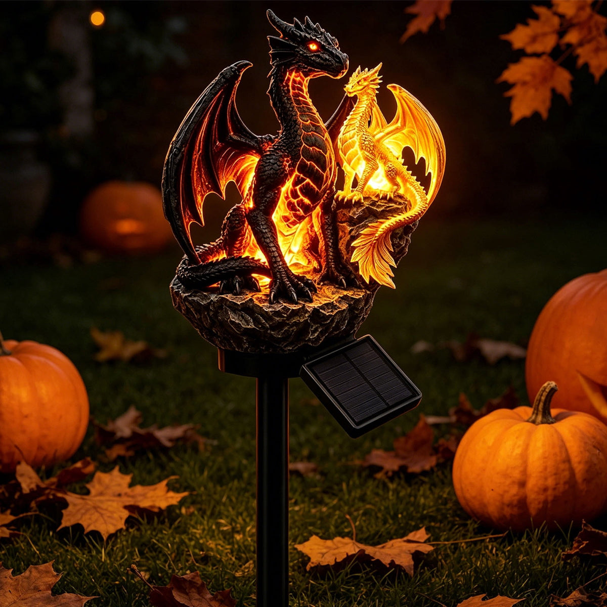 Clearance! Solar Garden Lights, 17 Inch Solar Dragon Stake Light Outdoor Waterproof, Mythical Dragon Statue with LED Glow for Patio Pathway, 1Pack