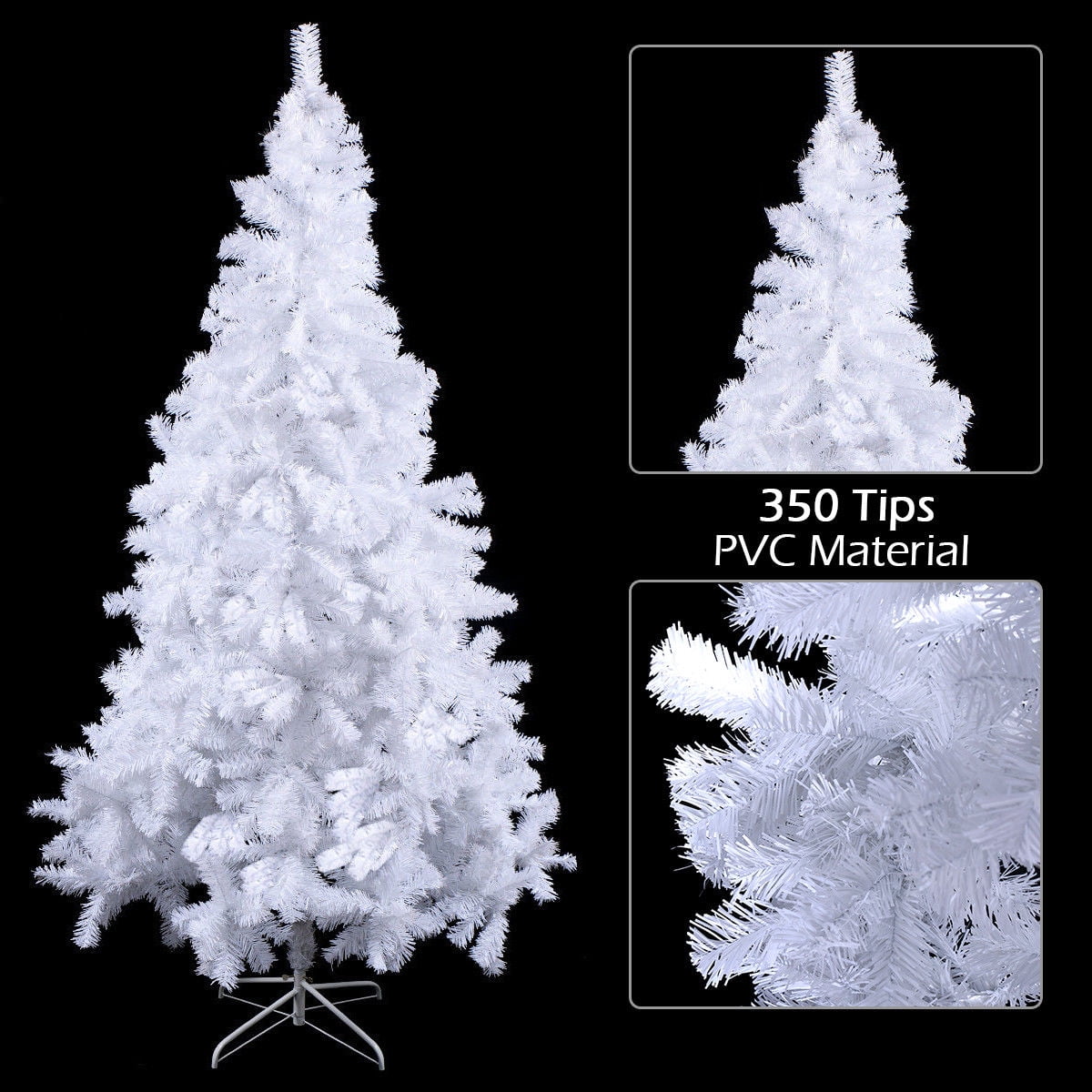 Costway 7Ft Artificial Xmas Tree Stand Christmas Decoration White