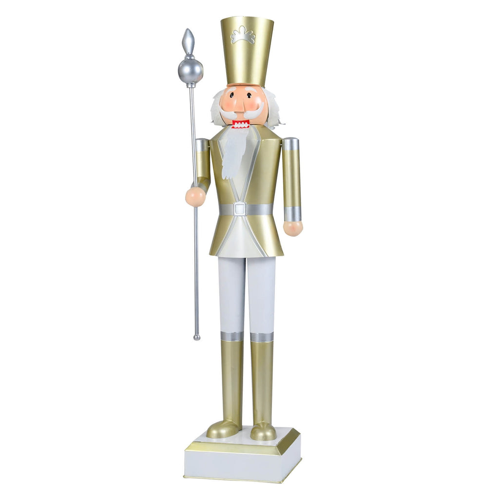 Costway 4’ Christmas Nutcracker with High Hat & Beautiful Scepter, Uniform & Boots for Yard Gold