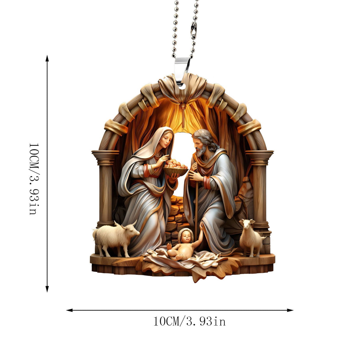AuroraX Modern Christmas Decoration Hanging Acrylic Christmas Nativity Sets Neutral 2025 Decorative Nativity for Christma Tree,Home Decor
