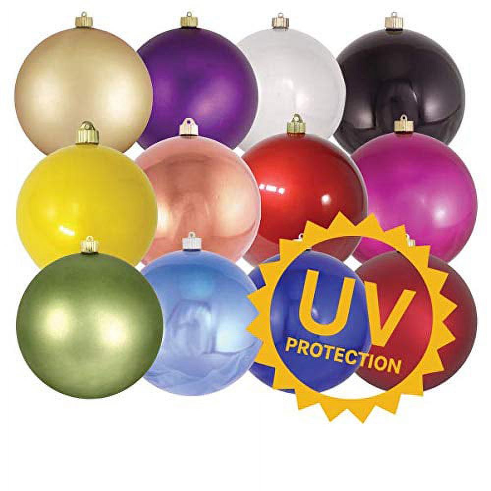 Christmas By Krebs Ornament, Large Commercial Grade Indoor and Outdoor Shatterproof Plastic, UV and Water Resistant Ball Ornament Decorations (Shiny Azure Blue, 12 inch (300mm))