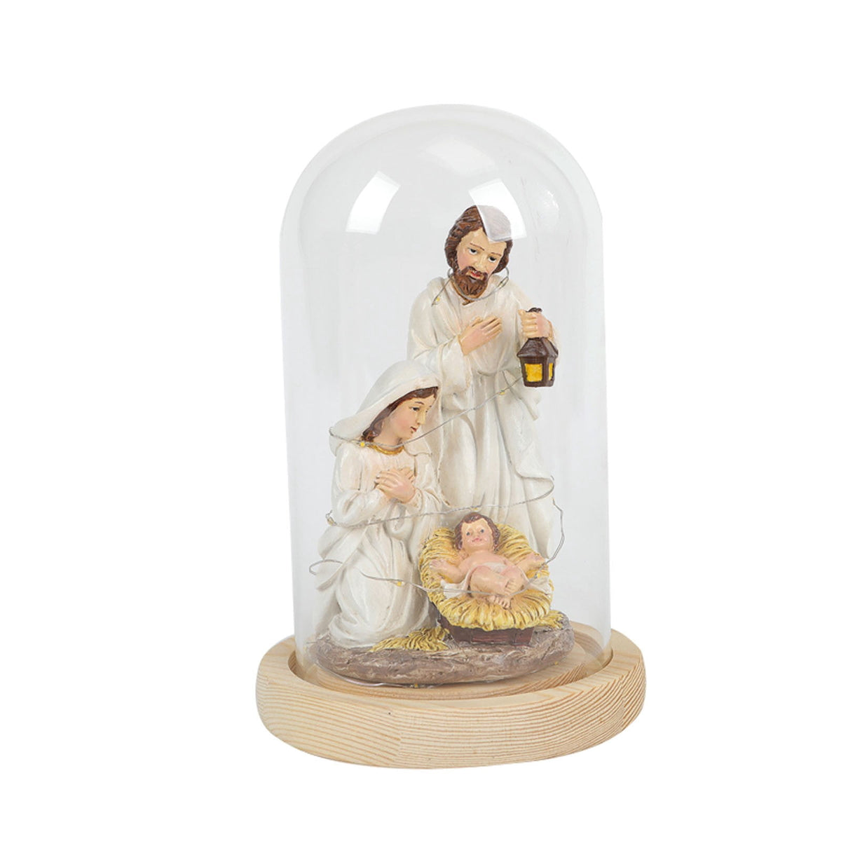 Horivan Christmas Nativity Scene LED Light Set Battery Operated Wooden Manger Decor for Tabletop Holiday Home Display Outdoor Indoor Xmas Ornaments