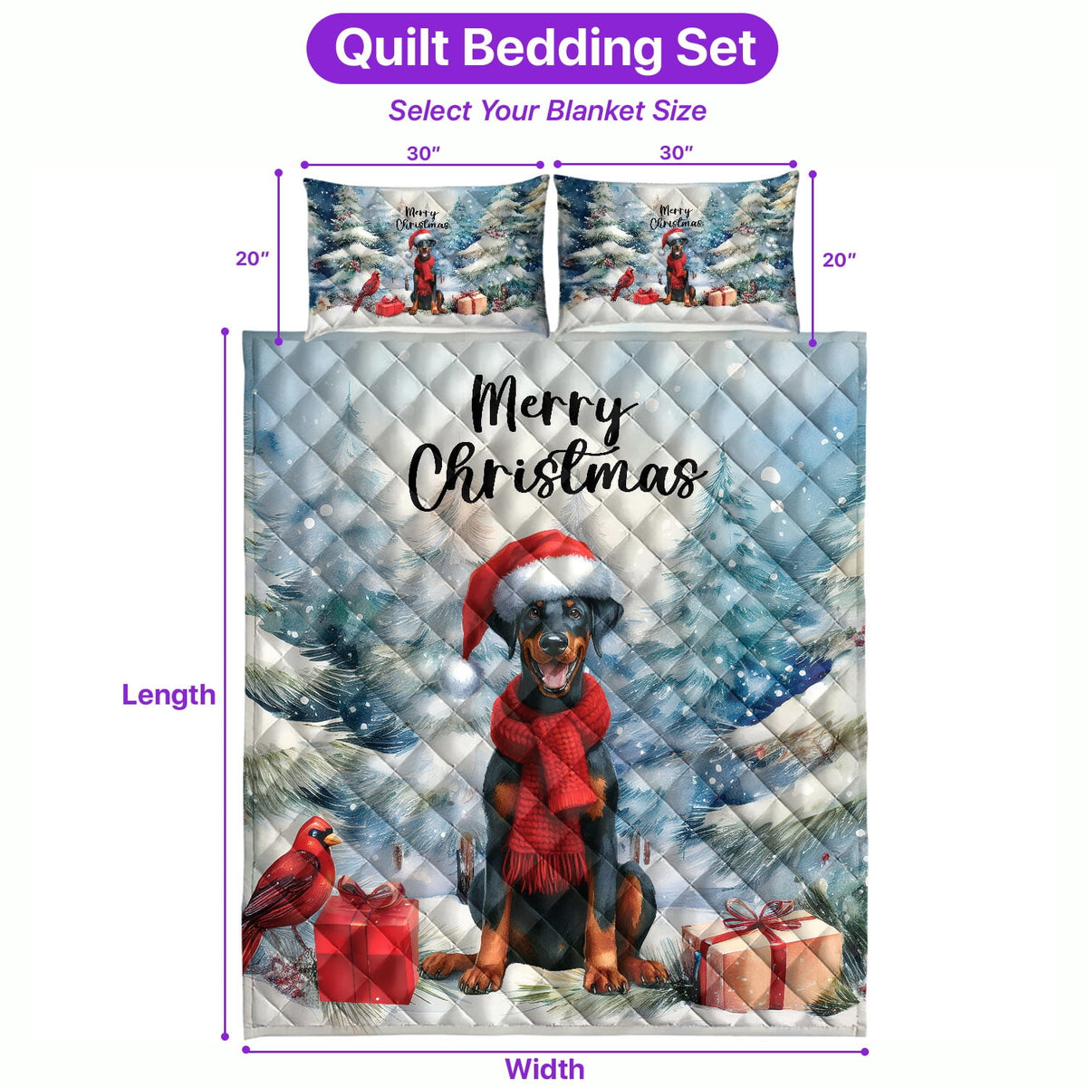 Merry Christmas French Bulldog Enjoys Woofmas Winter Xmas Holiday Quilt Bedding Set Dog Lover Gifts 1 Blanket Bed Cover 2 Pillowcases - 02022