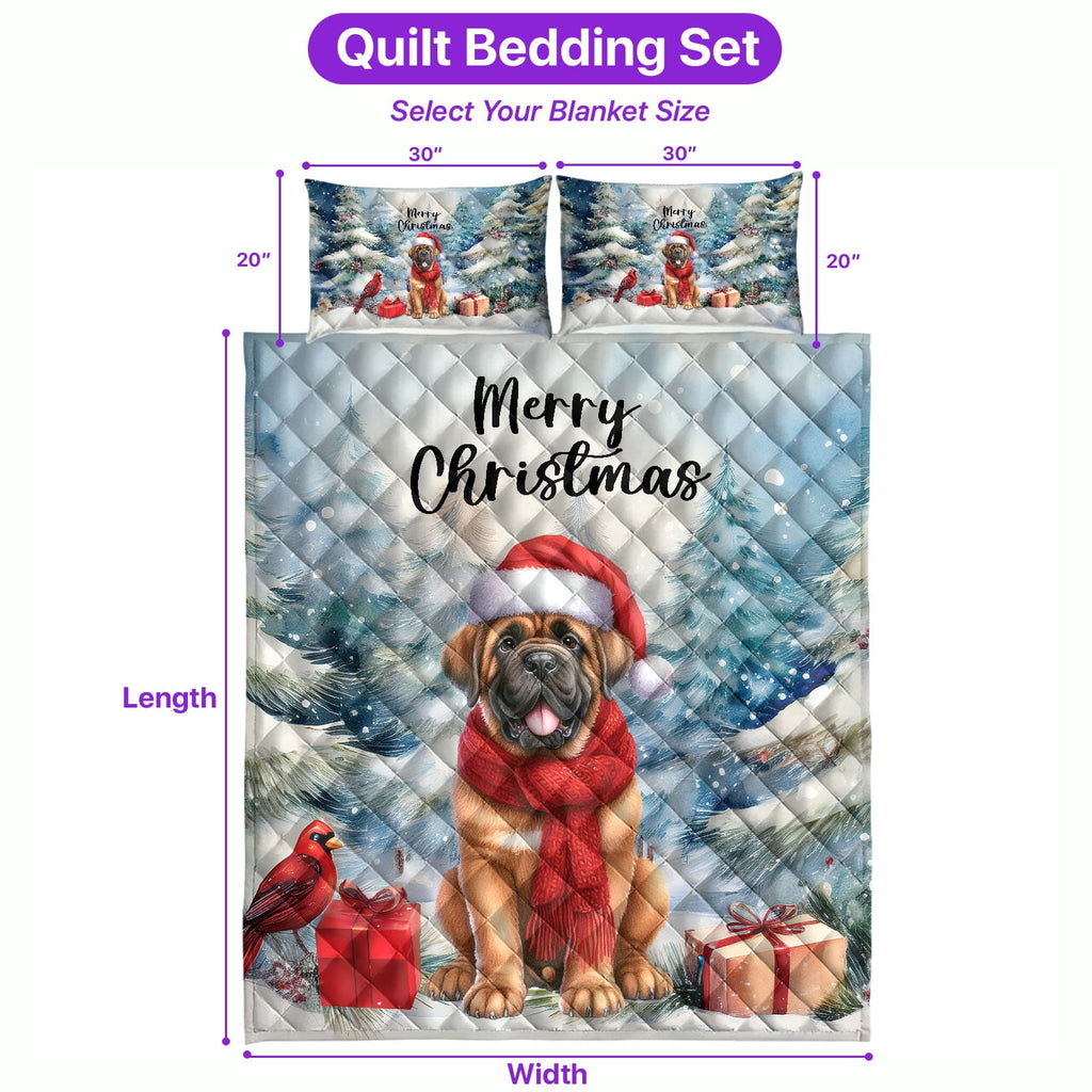 Merry Christmas French Bulldog Enjoys Woofmas Winter Xmas Holiday Quilt Bedding Set Dog Lover Gifts 1 Blanket Bed Cover 2 Pillowcases - 02022