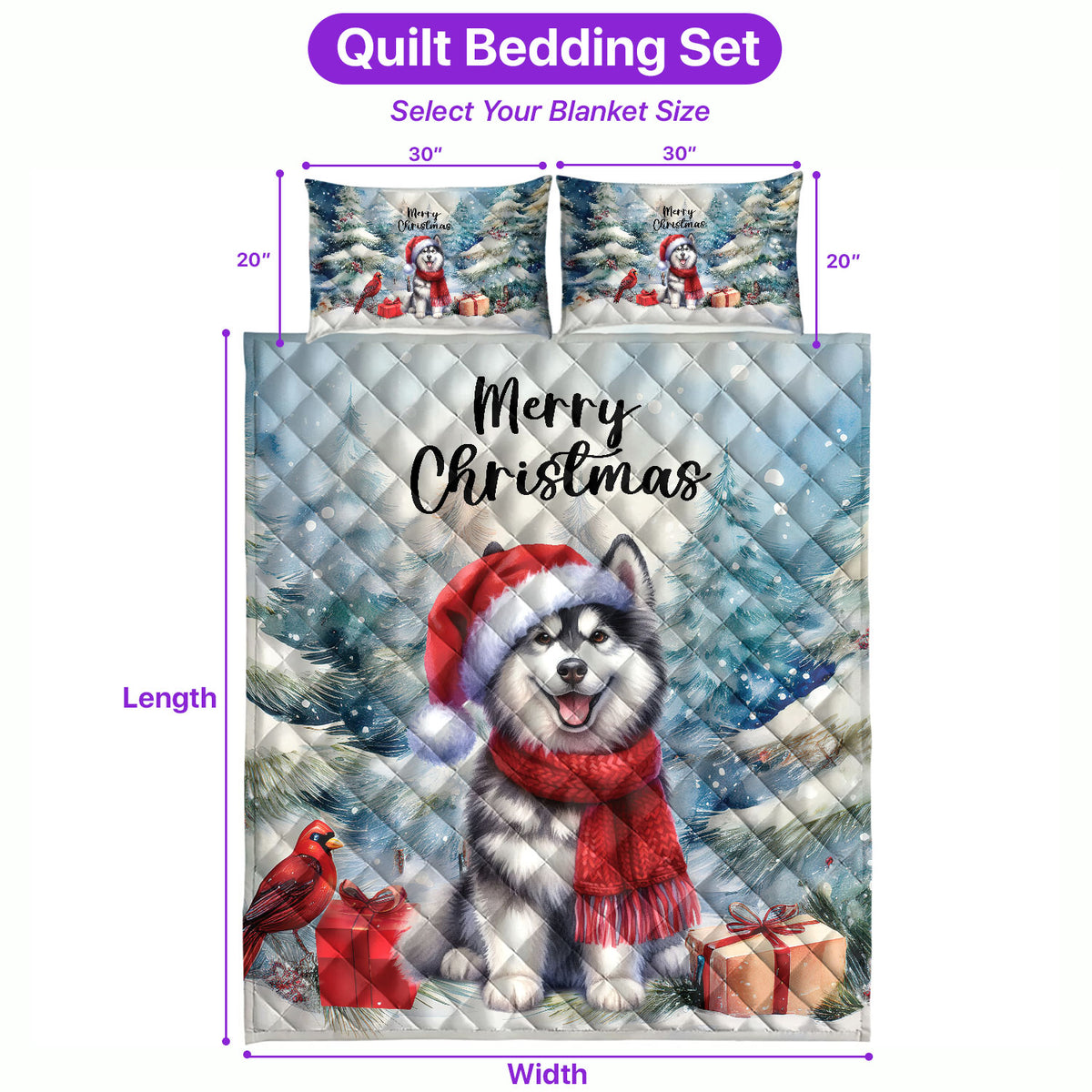 Merry Christmas French Bulldog Enjoys Woofmas Winter Xmas Holiday Quilt Bedding Set Dog Lover Gifts 1 Blanket Bed Cover 2 Pillowcases - 02022