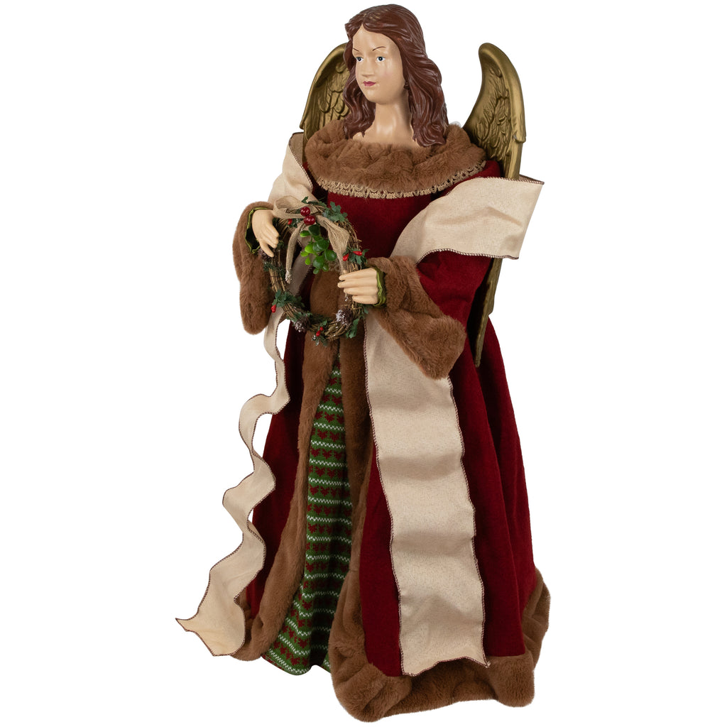 Northlight Angel with Wings Commercial Size Christmas Tree Topper - 3' - Brown and Red - Unlit