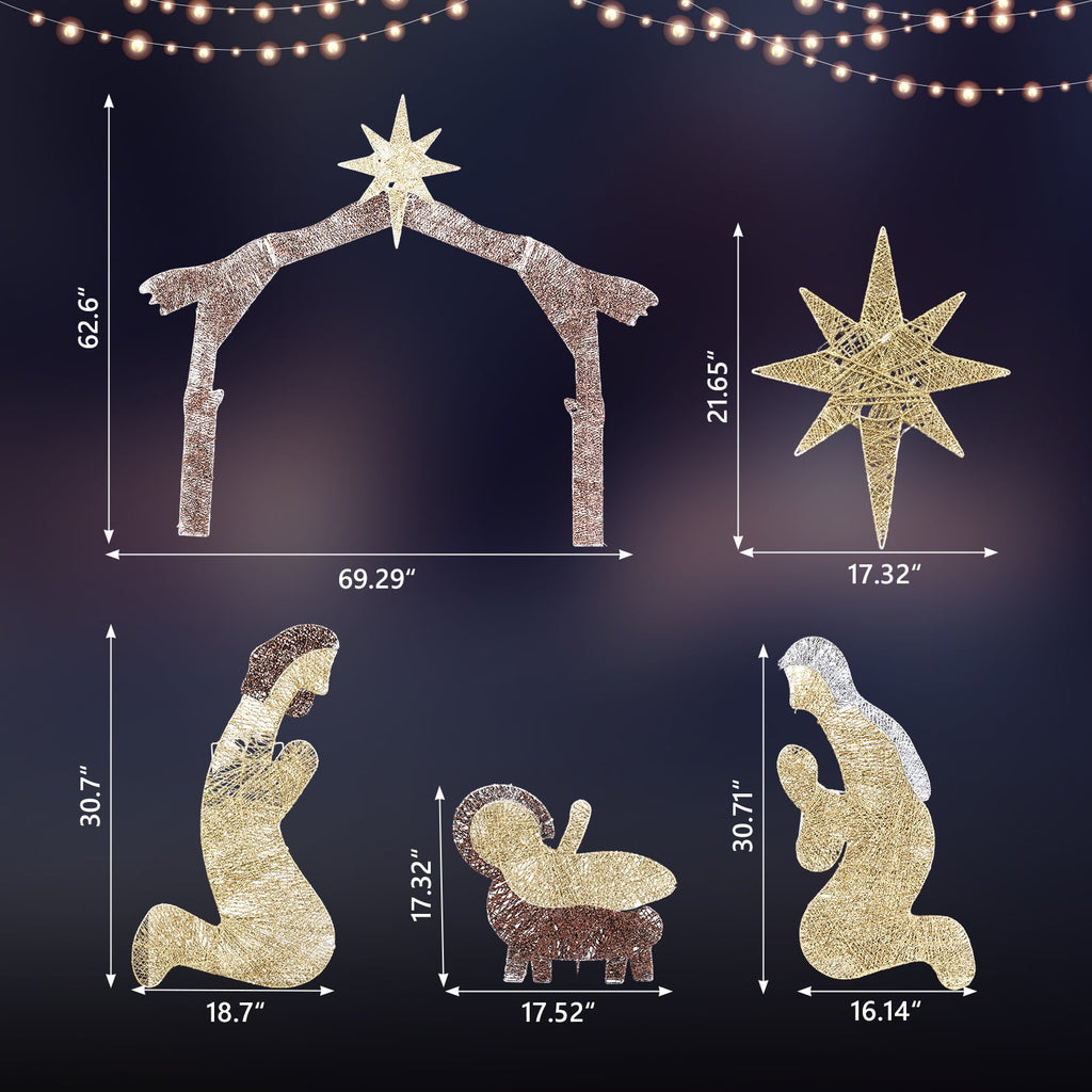 EasingRoom Stunning 6Ft Outdoor Nativity Scene Lighted Outdoor Nativity Scene Christmas Holiday Decoration