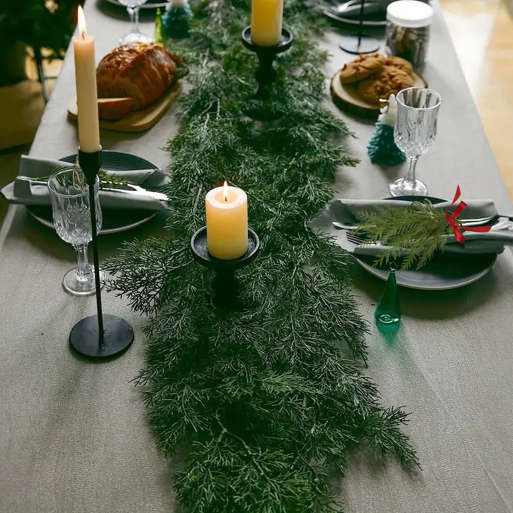 RBCKVXZ 5 FT Christmas Garland Thick and Realistic Artificial Cedar Garland Green Faux Needles Garland for Christmas Winter Home Mantel Fireplace Holiday Party Decorations