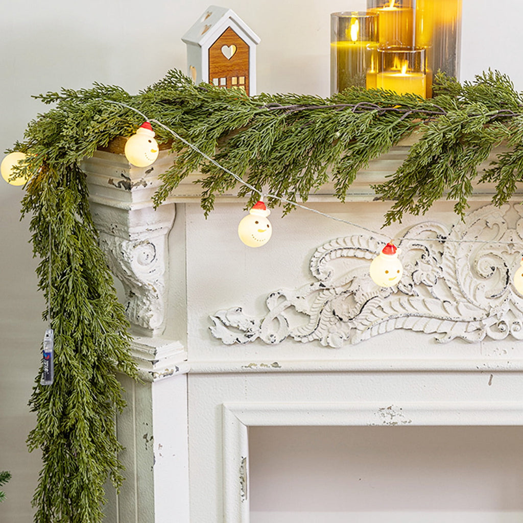 RBCKVXZ 5 FT Christmas Garland Thick and Realistic Artificial Cedar Garland Green Faux Needles Garland for Christmas Winter Home Mantel Fireplace Holiday Party Decorations