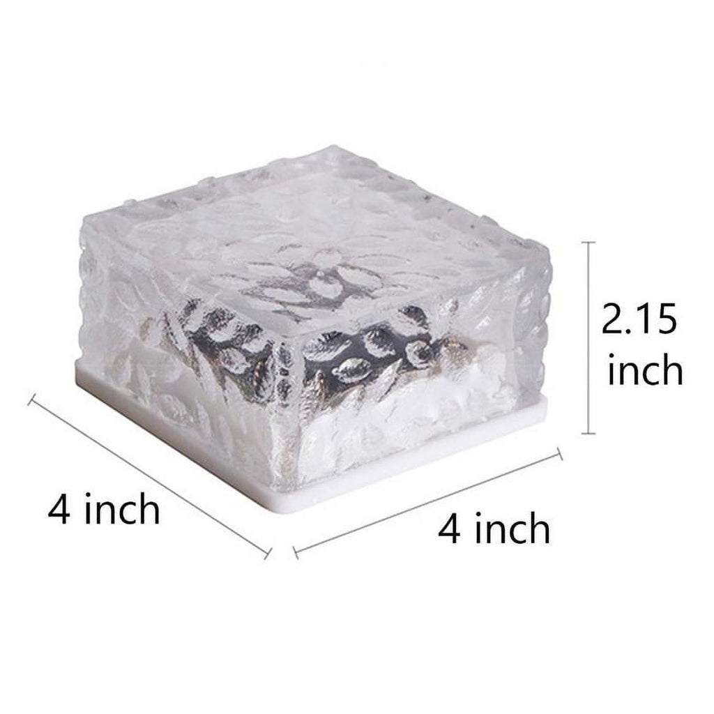 Epicgadget Solar Ice Cube Shaped Light, 4x4x2.15 Inch Ice Cube Shaped Brick Warm White Outdoor Solar Garden Decorative Lights for Walkway Pathway Backyard Christmas Decoration Parties (3 Pieces)