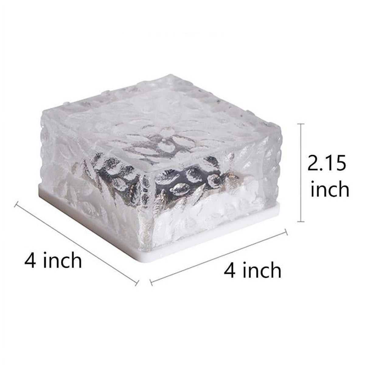 Epicgadget Solar Ice Cube Shaped Light, 4x4x2.15 Inch Ice Cube Shaped Brick Warm White Outdoor Solar Garden Decorative Lights for Walkway Pathway Backyard Christmas Decoration Parties (3 Pieces)