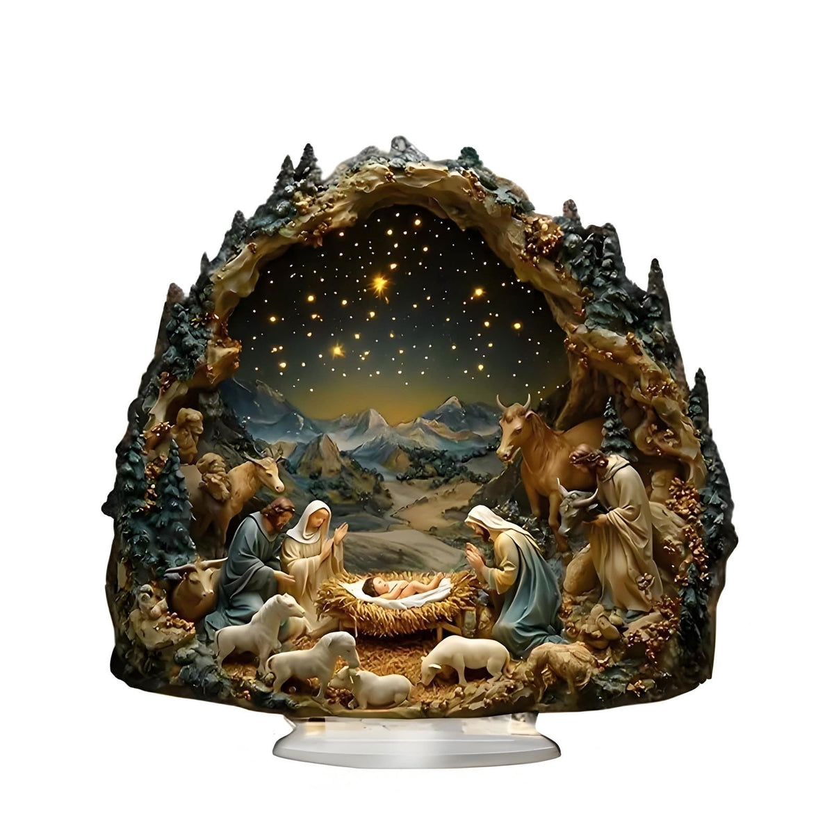 2D Acrylic Nativity Scene Christmas Decoration Set for Home Office Desk Nativity Display